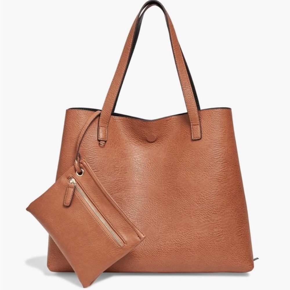 Vegan large leather tote